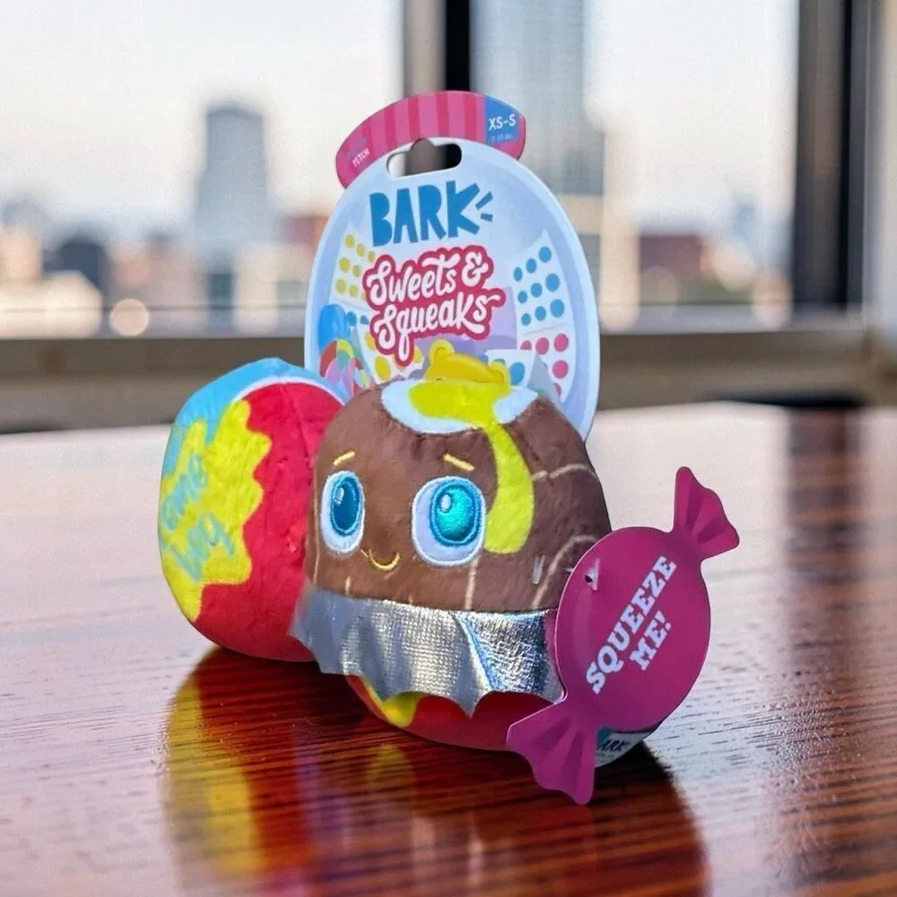 NWT EASTER Bark Box Cadfurry Eggs Plush Fetch Dog Toy Size Small